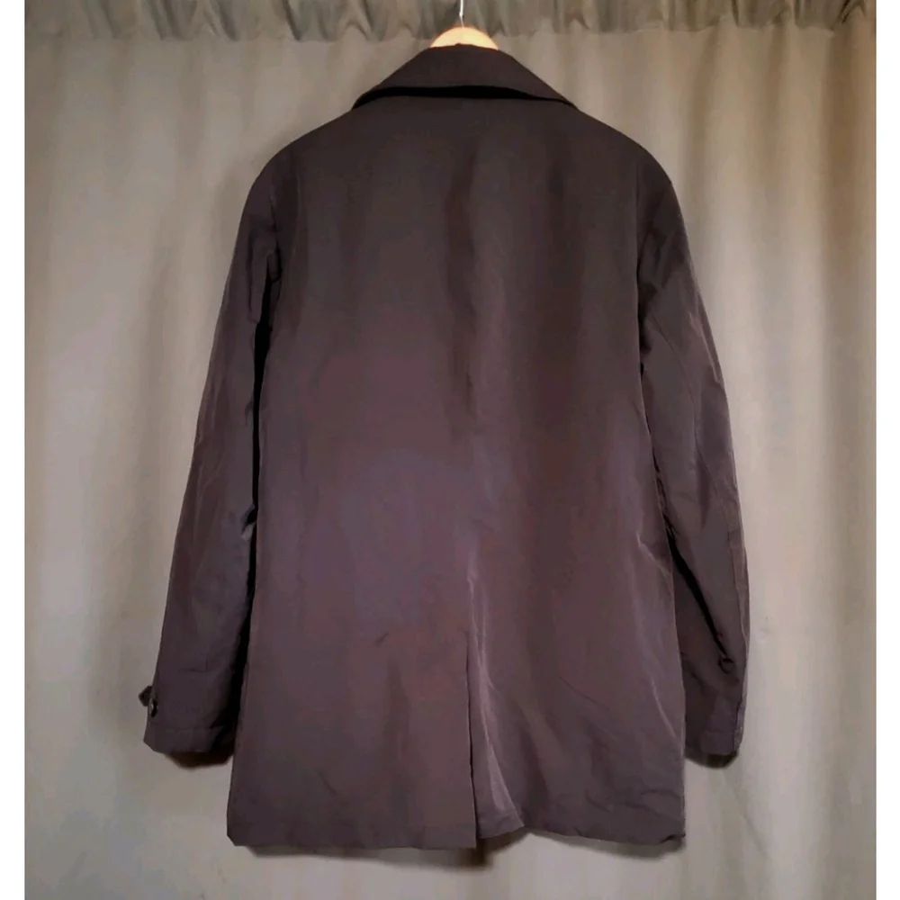 Calvin Klein Overcoat Mens 42R  Black Weatherproof Quilted Lined Button Closure